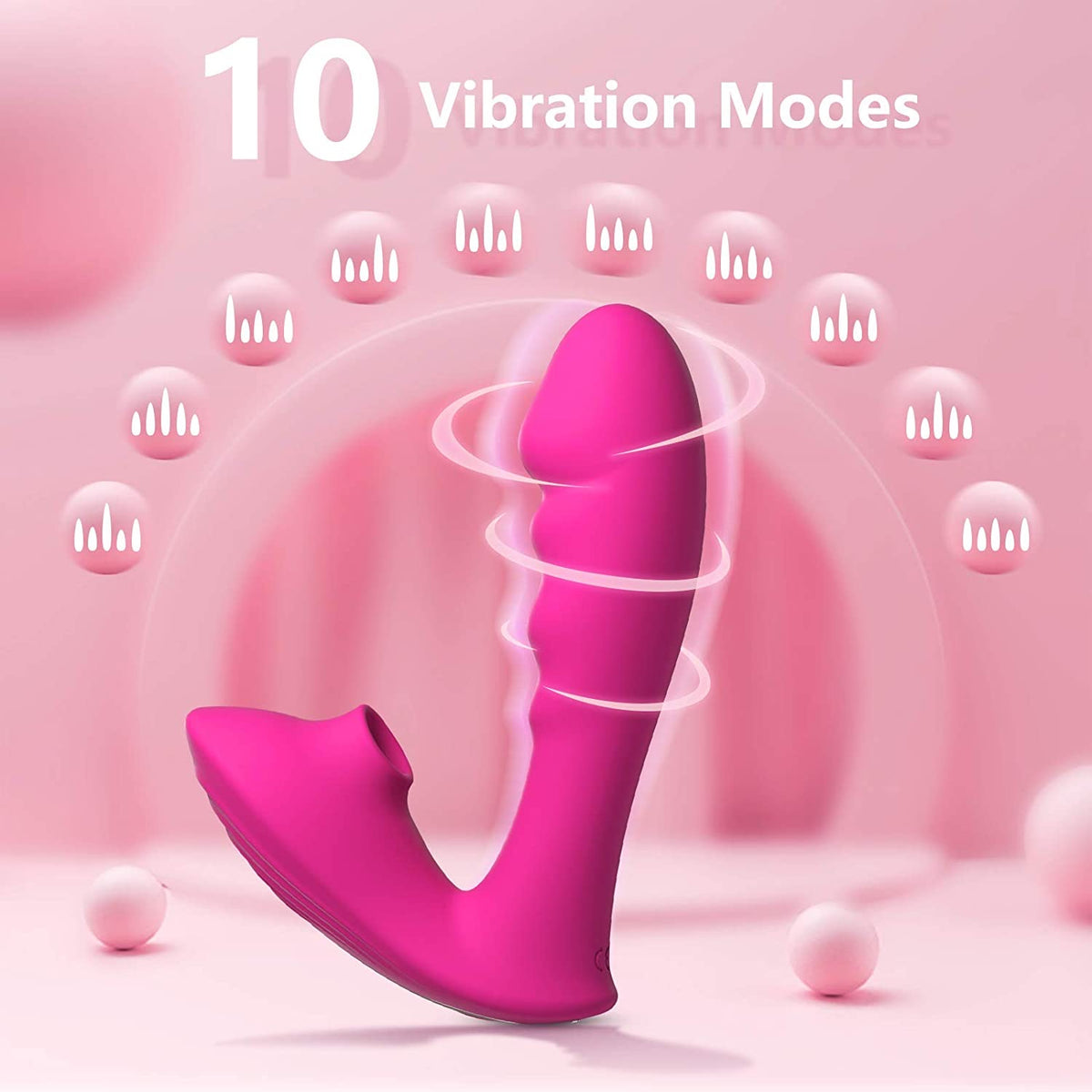 Vibrateur G-Spot 3 Jours 10 Modes Puissants, Suceur Clitoridien, Jouets Sexuels Oraux pour Femmes et Couples,