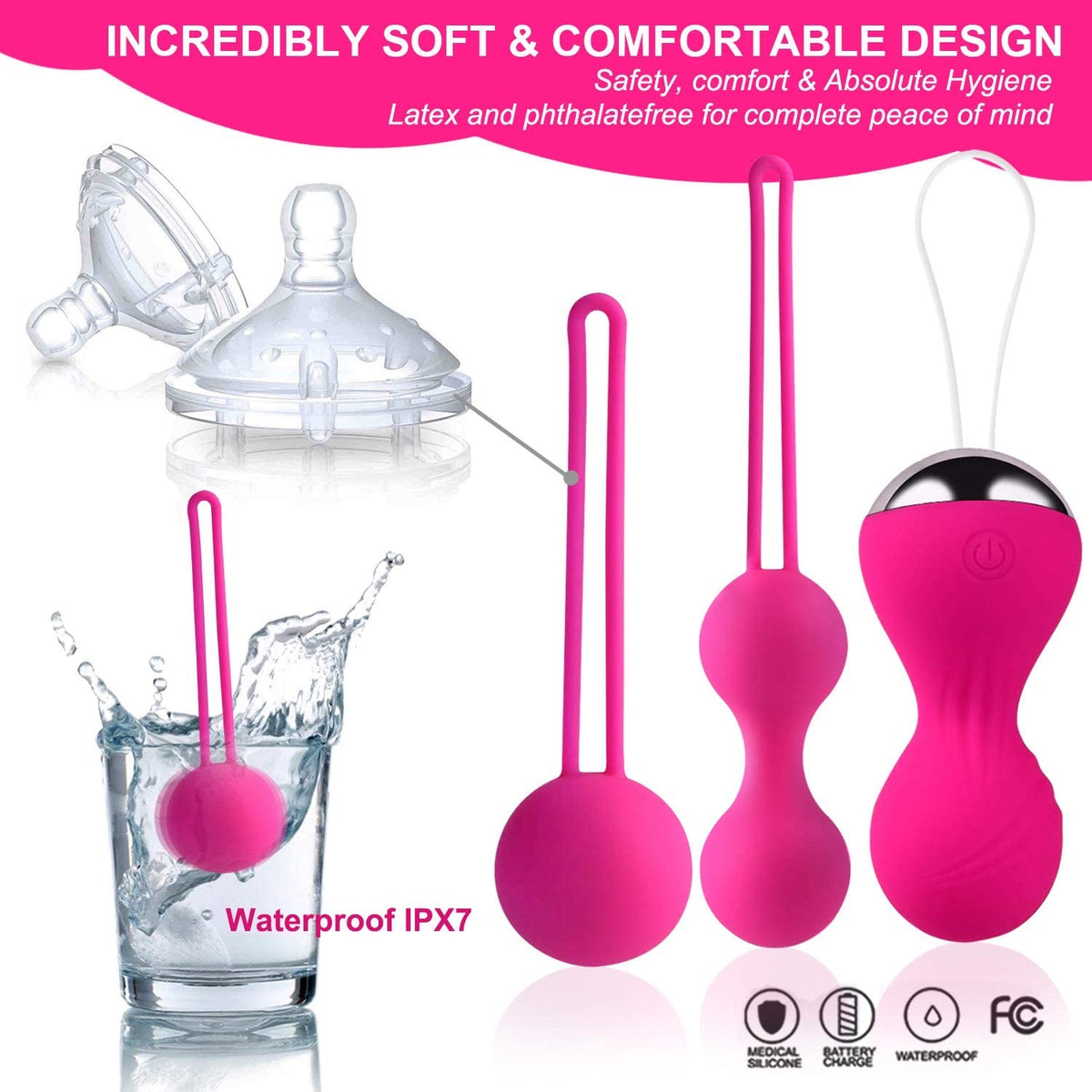 Télécommande 10 Modes 4 pièces Serrer Massage Vaginal
Vibrant Muscle Du Plancher Pelvien Exercice Boules De Kegel