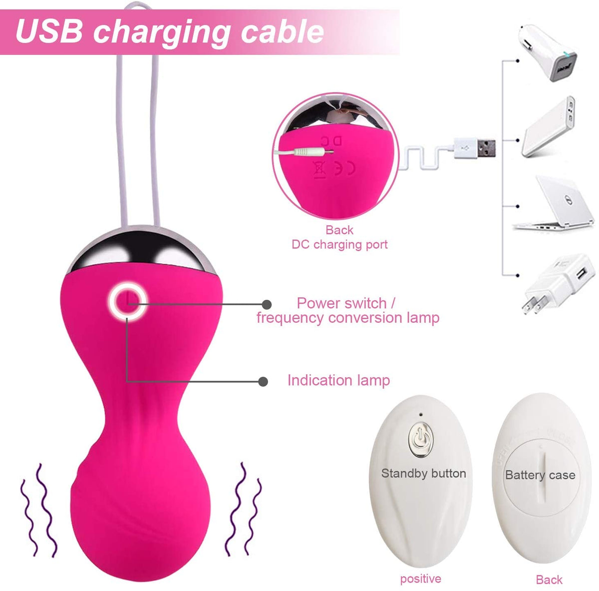 Télécommande 10 Modes 4 pièces Serrer Massage Vaginal
Vibrant Muscle Du Plancher Pelvien Exercice Boules De Kegel
