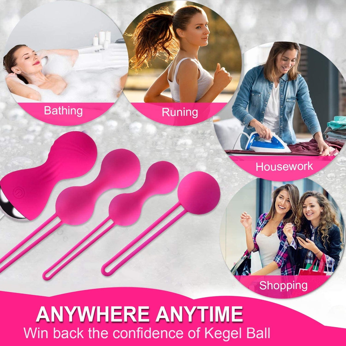 Télécommande 10 Modes 4 pièces Serrer Massage Vaginal
Vibrant Muscle Du Plancher Pelvien Exercice Boules De Kegel